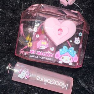 Pink My Melody Jewelry Box and Lip Gloss Set